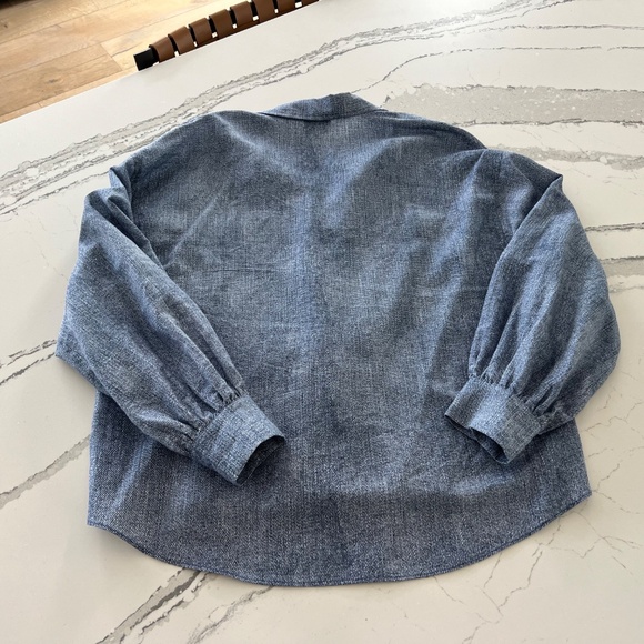 CAMI NYC Belkis Linen/Cotton Denim Button up Shirt- SzL - Picture 9 of 13